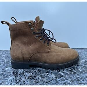 Patina Boots Caribou Brown Nubuck Lug Combat Portland Leather Men’s Size US 7.5